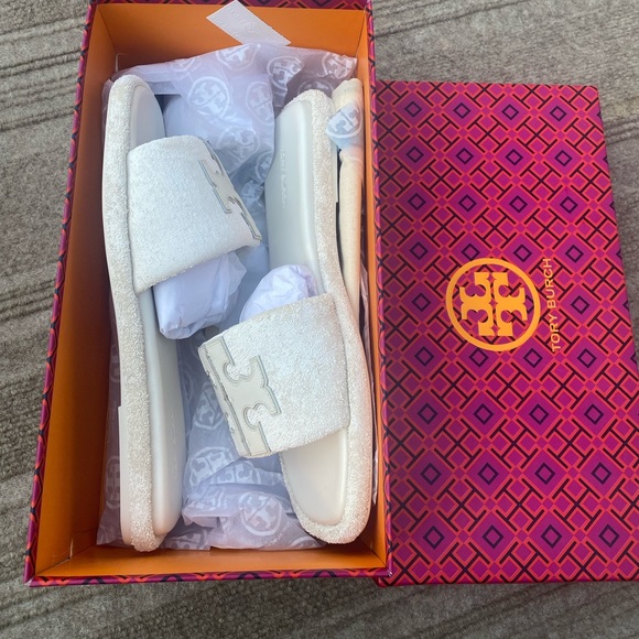 Tory Burch ivory double sport slide  Sz.8.5 NIB - Picture 4 of 6